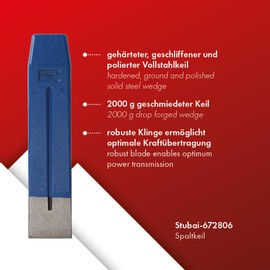 Stubai Splitting Wedge Blue 2000 g, 672806 - Made In Austria