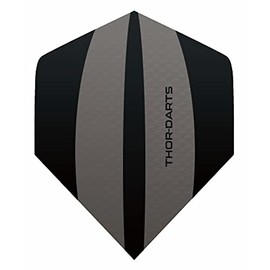 THOR-DARTS Exclusiv-Line: 9 black F3 darts flights HD-240 F3 black/grey dart flights extra long durable thickness > 100 mic (9 pieces (3 set), black