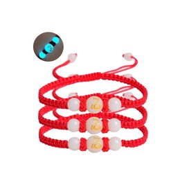 DivaGlamz 2025 New Year of Snake Bracelet For Women, Adjustable 12 Zodiac Dragon And Snake Charm Glow Good Luck Bracelets, Hand Woven Feng Shui Red Rope Charms Gift Jewelry (snake 3Pcs)