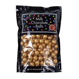 Albert's Candy Milk Chocolate Foiled Balls, 40 oz Bag, Party and Wedding Candy (Full Size, Gold)
