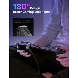 JSAUX 180° USB C Adapter 2 Pack, 180 Degree Angle Type C Male to Type C Female (USB 4.0/PD 100W) and USB C Male to USB A Female Adapter, for Steam Deck, Switch 2, Laptop, Tablet, Phone - Black