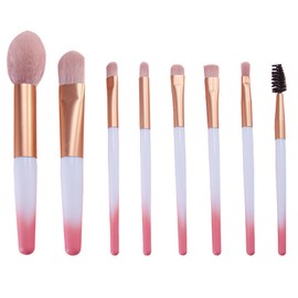 Lucky Interests Mini Gradient Makeup Brushes Set, Travel Makeup Brush Set Face Foundation Brushes Blending Powder Concealers Blush Eyeshadow Brushes Cosmetics Brush Kit for Women Girls, Pink