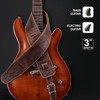 Nefelibata 3" Wide Extended Guitar Strap, Full Grain Cowhide Leather