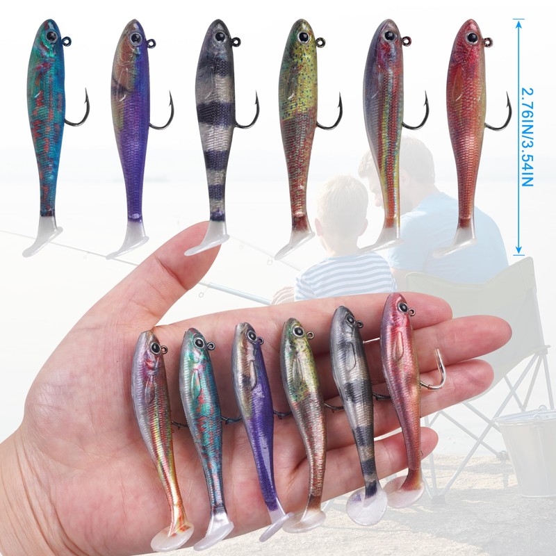 Gummifische Angelköder Set Weicher Fischköder mit Jigkopf Angel Köder T