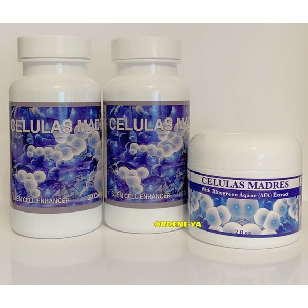 Celulas Madres Kit Caps & Cream Celula Madre Cell Plus Cure Alga aging Control