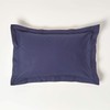 HOMESCAPES Navy Blue Pure Egyptian Cotton Oxford Pillowcase Standard Size