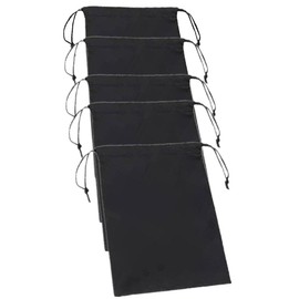 INF 5 Pack 15×20cm Drawstring Storage Bags Oxford Nylon Storage Small Cloth Bags Black