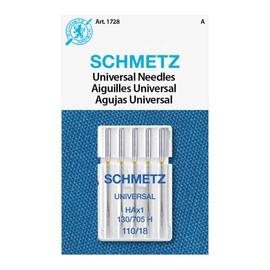 SCHMETZ Universal Sewing Machine Needles - Size 110/18, 5-Needle Cards, Pack of 1