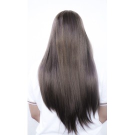 Long Hair Wig For Womens,Natural Brown Hair Wigs Straight Hair Wig For Girls Synthetic Hair Wig Long Layered Wig Middle Parting Wig With Comb WigCap 28 nch