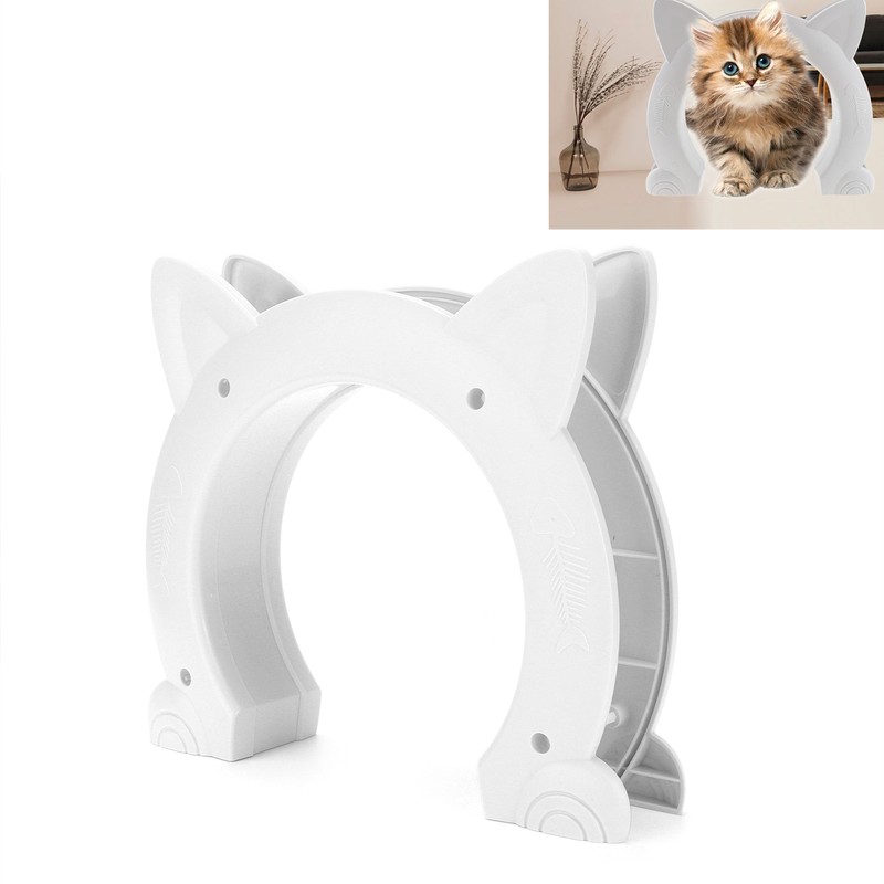 Cat Door Interior CatHead Shaped Plastic Cat Pass Through Door