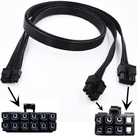 lilila-ree for NVIDIA GeForce RTX 30 Series GPU EVGA Seasonic Modular PSUs Power Adapter Cable Dual PCIe 8 Pin Male to Mini 12 Pin PCIE Power Modular Cable 12-inch(30cm)…