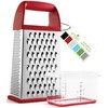 Spring Chef Professional Red 10" Parmesan Cheese Grater With Container,