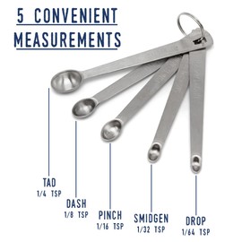 Mini Measuring Spoons 4-Piece Set - Nip, Smidgen, Pinch, Dash - For Cheesemaking, Baking, Seasonings, And More - Easily Measure Rennet - Perfect For Portion Control