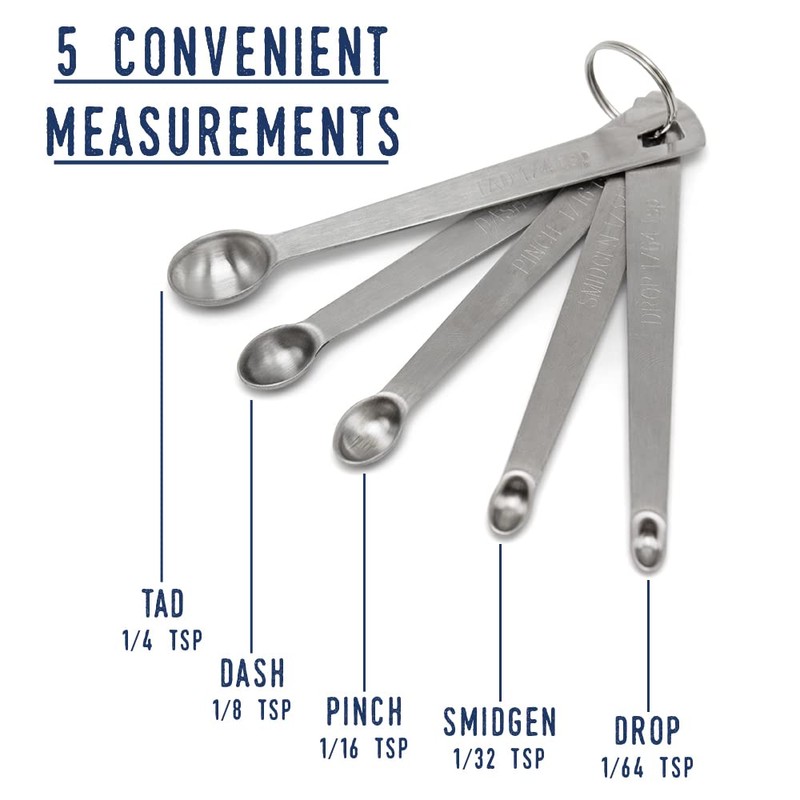 Mini Measuring Spoons 4-Piece Set - Nip, Smidgen, Pinch, Dash
