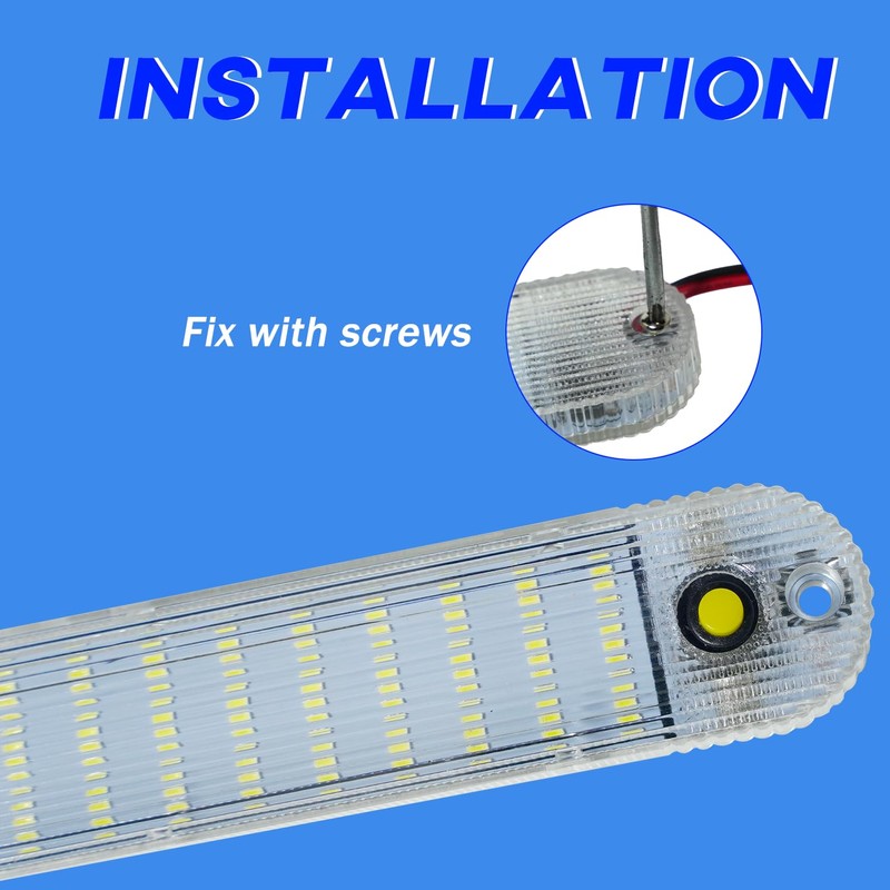 GZ5CG 12V Led Interior Light Bar 4 Packs 72Led 6500K