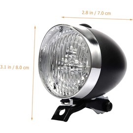 MEISO 4 Piezas Bicicleta Lámpara Retro Bicicleta Luz Delantera Faro Vintage Seguridad Advertencia Noche Luz Bicicleta Decoración (‎Negro)