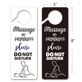 Funny Massage In Progress Do Not Disturb Door Hanger Sign, 2 Pack(Double Sided) Please Do Not Disturb, Funny Office Decoration, Ideal for Offices, Hotels or During Therapy, Counseling Sessions