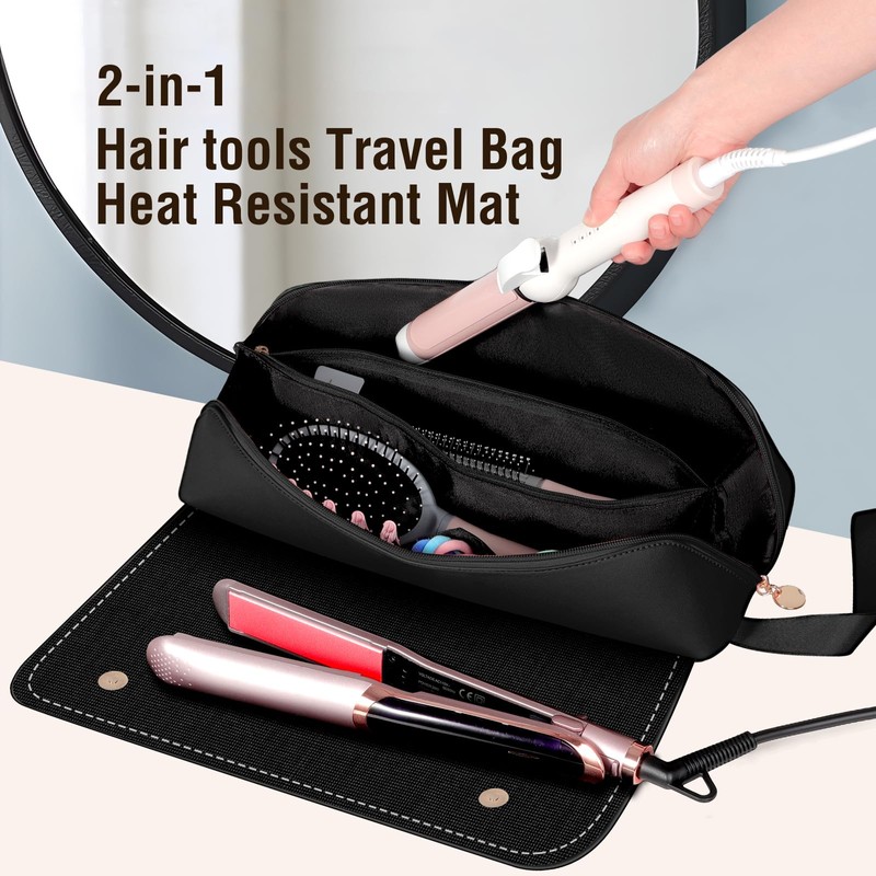 SS Hair Tools Travel Bag and Heat Resistant Mat for