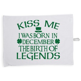Hippowarehouse Kiss me I was born in December the birth of legends Tea Towel Eco Printed Dish Cloth Kitchen accessory 50cmx70cm 100% Cotton
