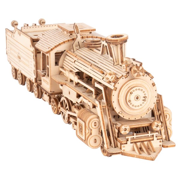 RoWood Model Cars to Build for Adults, 3D Wooden Puzzle for Teens, Scale Mechanical Model Train Building Kits - Prime Steam Express