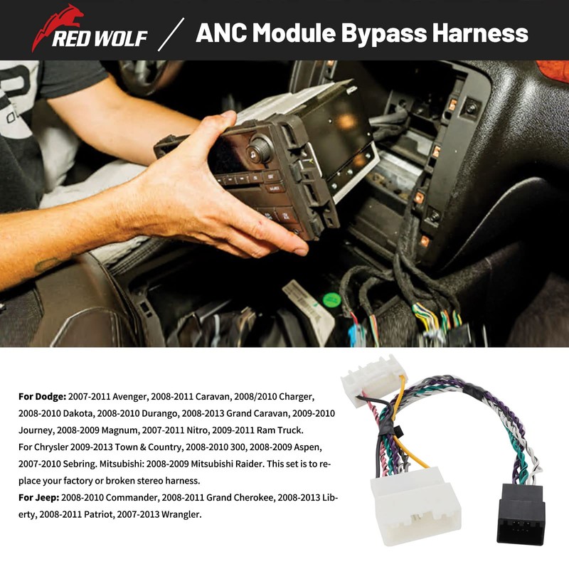RED WOLF Car ANC Module Bypass T-Harness Plug Connector CH01