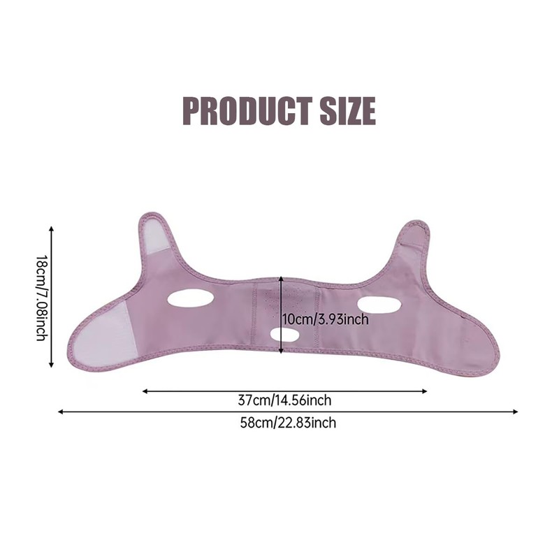CCAIPU Facelifting Stickers, Breathable, Lightweight Ice Silk V-Face Harnesses (Purple)