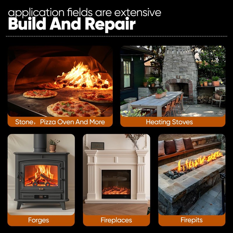 11 lb Masonry Refractory Mortar Rated 2600°F – Fireplace Brick,