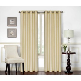 All American Collection New Elegant Modern Contemporary Solid Faux Silk Window Treatment Curtain (54" x 84", Gold Panel)