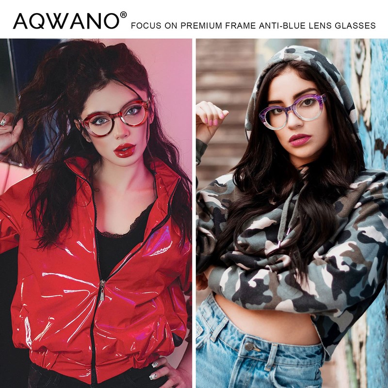 Stylish Designer Round Reading Glasses Blue Light Blocking for Women,