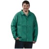 PRO-SAFE Welding Jacket: 9 oz Green Sateen Cotton with Snap