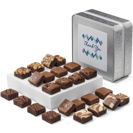 Fairytale Brownies Thank You Keepsake Tin Magic Morsel 24 Individually Wrapped Gourmet Chocolate Food Gift Basket - 1.5 Inch x 1.5 Inch Bite-Size Brownies - 24 Pieces - Item TY424