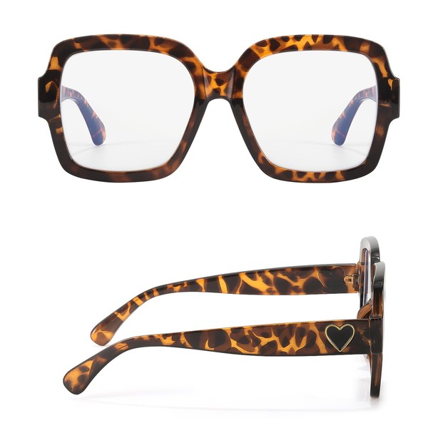 SODQW Oversized Designer Blue Light Glasses for Women Fashion Square