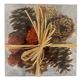 Beautiful Fall Acorn and Pinecone Glitter Filler in Gift Box Boutique