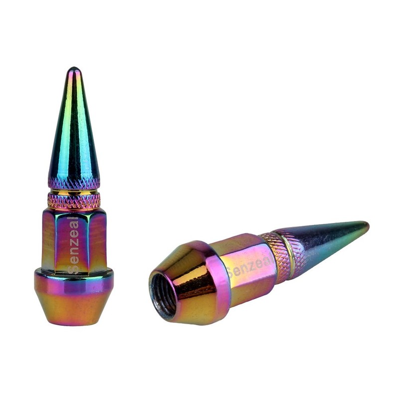 Senzeal 5X Long Spike Valve Caps Aluminum Car Tire Valve