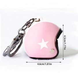 SHUOHONG Motorcycle Helmet Keyring, 3D Mini Motorcycle Helmet Keychain with Star, Mini Helmet Keyring for Lobster Clasp, Men and Women for Birthday, Holiday Gift, pink