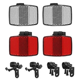 Cumnvulnt Set of 4 reflectors bicycle, bicycle reflectors front and rear with four mounting angles, 2 reflectors front and 2 rear for mountain bike, motorcycle, e-bike