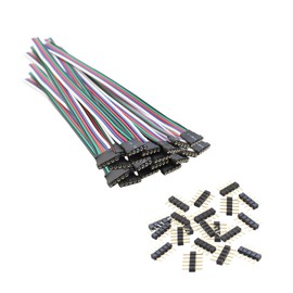 SIM&NAT 5 Pin RGBW Led Connector Extension Wire with 5 Pin Conenctor, 15 cm / 5.9 inch RGBW RGBWW Connector Plug Weld Line Male Female Plug Cable for SMD 5050 Led Strip, Pack of 20
