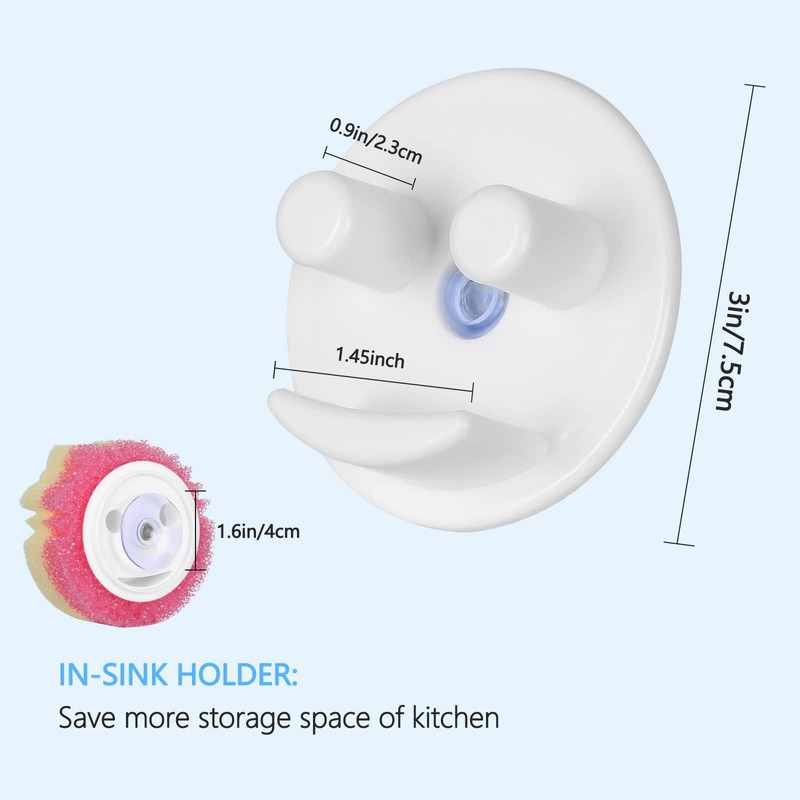 Sponge Holder, Sink Caddy for Scrub Sponges with Suction Cup