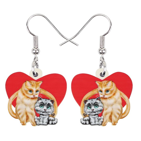 DUOWEI Acrylic Mothers-day Owl/Fox/Swan/Lion/Cat/Rabbit Earrings Dangle Drop for Mom Women
