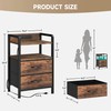 Lazzanto Night Stand Bedside Table Bedroom - Nightstand with Charging