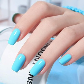 VENALISA 15ml Gel Nail Polish, Light Blue Color Soak Off UV LED Nail Gel Polish Nail Art Starter Manicure Salon DIY at Home, 0.53 OZ