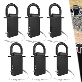 VONLX Stake Pocket D Rings 6pcs 18000lbs Heavy Duty D-Ring Tie Downs for Utility Trailers and Flatbed Trucks w/Hitch Pin w/Steel Cables, Removable Tie Downs for Flatbed Cargo Trucks, Black Upgrade