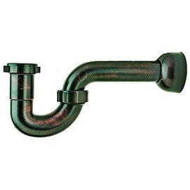 PF WaterWorks DecoTRAP Decorative ABS P-Trap (Kitchen/Bathroom) with Matching Wall Adaptor Cover - Universal (1-1/2-Inch or 1-1/4-Inch x 1-1/2-Inch); Oil Rubbed Bronze; PF0703-ORB