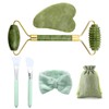 ZYKORT Kit Gua Sha of Jade and Jade Roller Face,