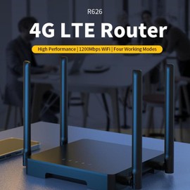 4G-LTE-Modemrouter mit SIM-Kartensteckplatz, AC1200-Dualband-entsperrter 4G-Cat-6-Wireless-WLAN-Router, Mobiler 1200-Mbit/s-WLAN-Hotspot mit 4 Externen Antennen (EU-Stecker)