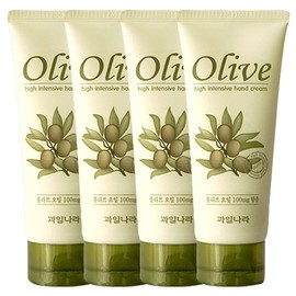 Fruitland Olive Intensive Hand Cream 100ml (4 Pieces) High Moisturizing Large Size / 과일나라 올리브 인텐시브 핸드크림 100ml 4개 고보습 대용량