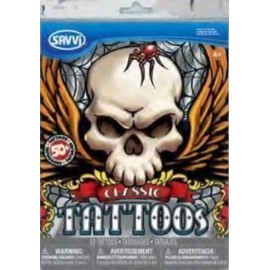 Savvi Classic Tattoos ~ Winged Skull (2013; Over 50 Temporary Tattoos)