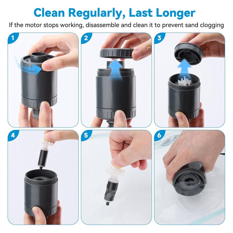 fishkeeper Aquarium Vacuum Gravel Cleaner, 25W 6 in 1 Multifunction