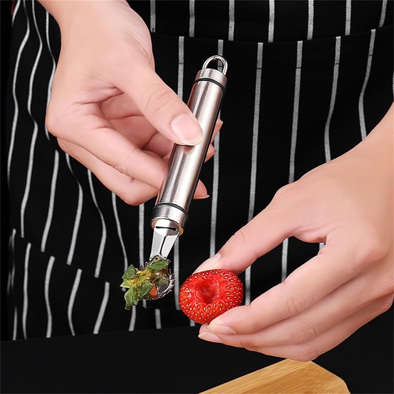 Stainless Steel Strawberry Huller and Tomato Stem Corer Tool Multi-Function