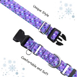 Fidohug Reflective Martingale Collar for Dogs with Quick Release Buckle Cute No Pull Training Dog Collars (Purple Polka Dot, Medium)